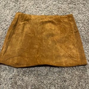 Camel suede skirt